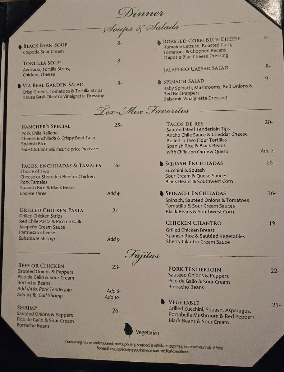Menu Via Real Restaurant-1